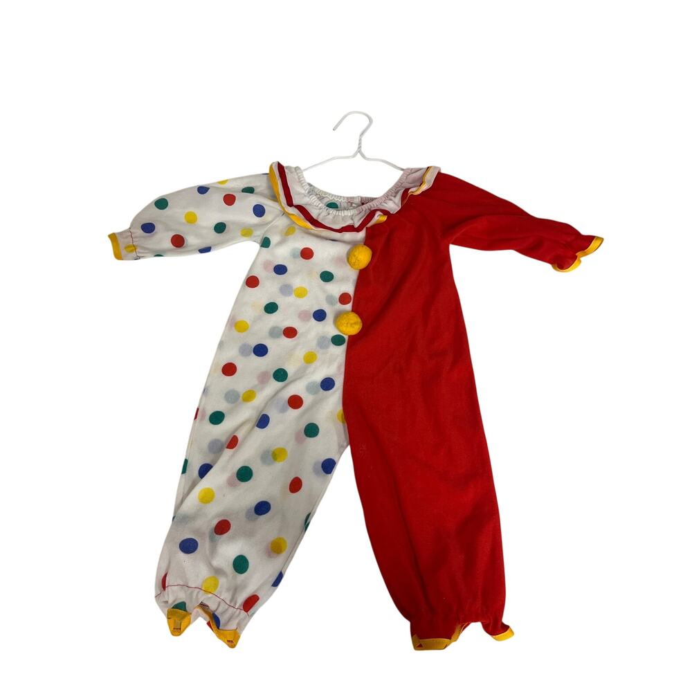 Vintage 70s 80s Clown Costume Pajamas Kids Size 8MO. Candlesticks Union Made